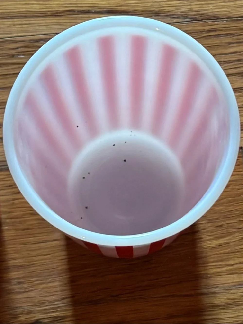 Hazel Atlas Platonite Red Candy Stripe Milk Glass Tumblers, 1950s, Vintage